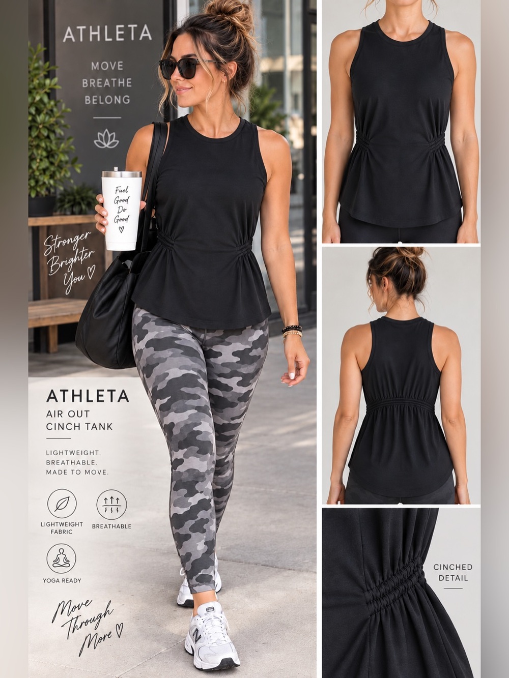 ATHLETA Air Out Cinch Tank Top EUC